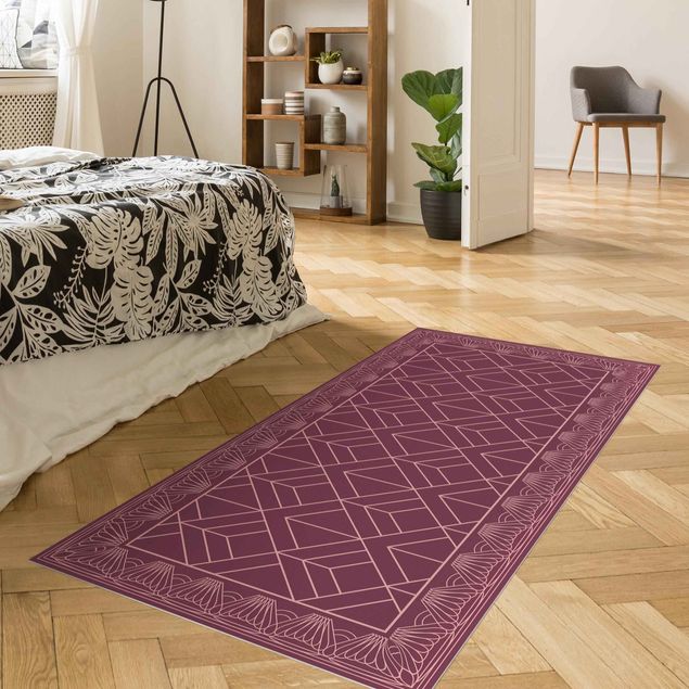 Pasilleros alfombras Art Deco Scales Pattern With Border
