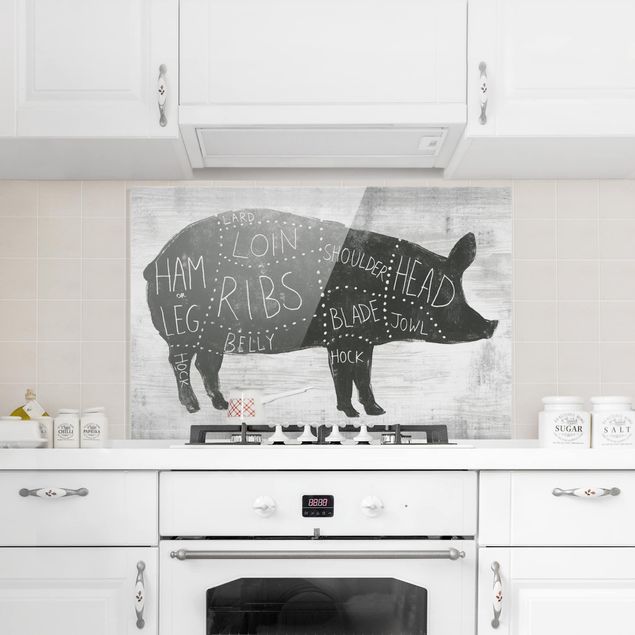 panel-antisalpicaduras-cocina Butcher Board - Pig