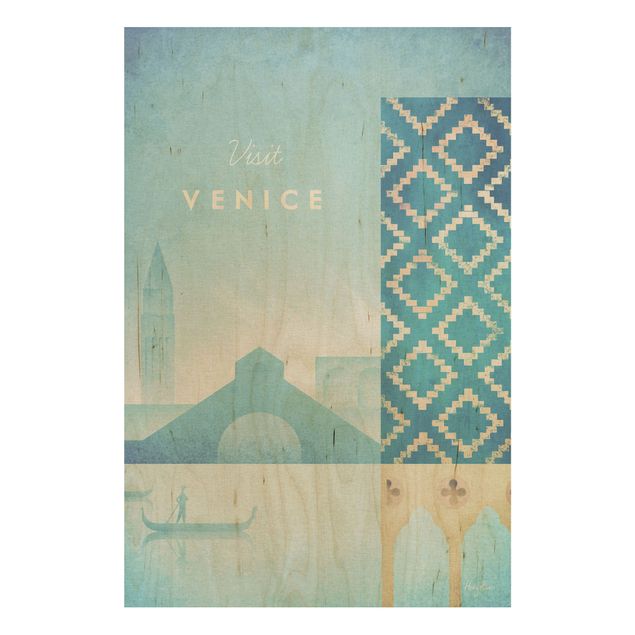 cuadros de madera vintage Travel Poster - Venice