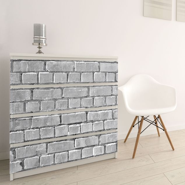 Papel adhesivo para muebles mate Brick Tiles Black