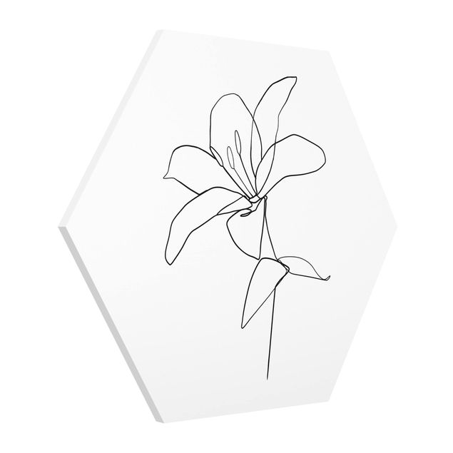 Cuadros de flores modernos Line Art Flower Black White