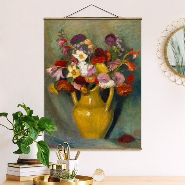 Cuadros Expresionismo Otto Modersohn - Colourful Bouquet in Yellow Clay Jug