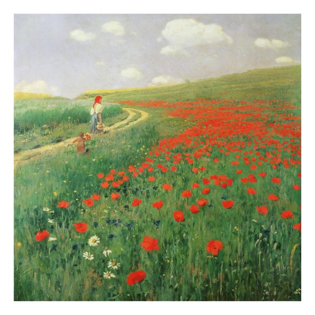 Panel antisalpicaduras cocina flores Pál Szinyei-Merse - Summer Landscape With A Blossoming Poppy