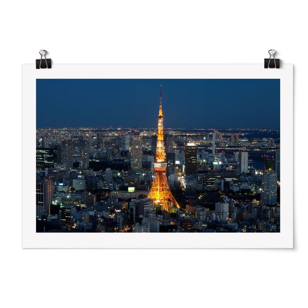 Póster ciudades del mundo Tokyo Tower
