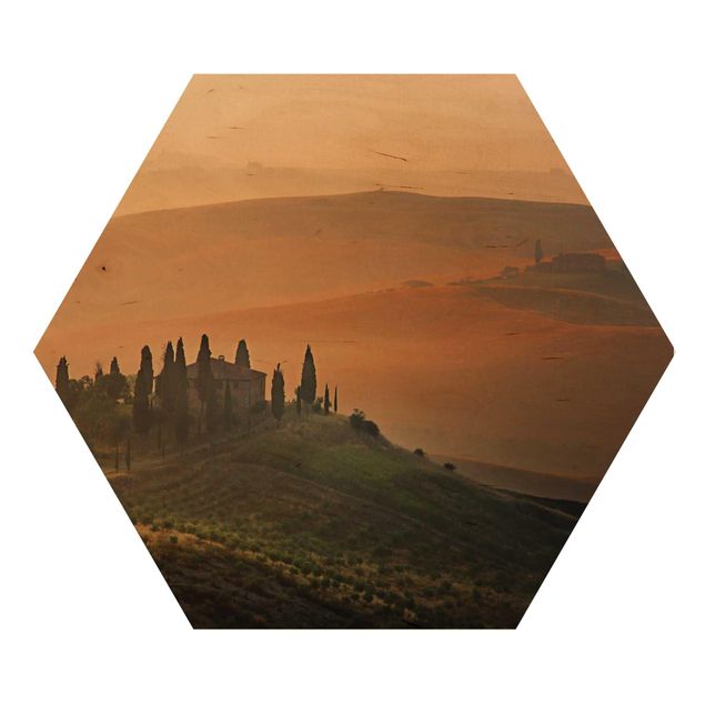 Hexagon Bild Holz - Dreams of Tuscany