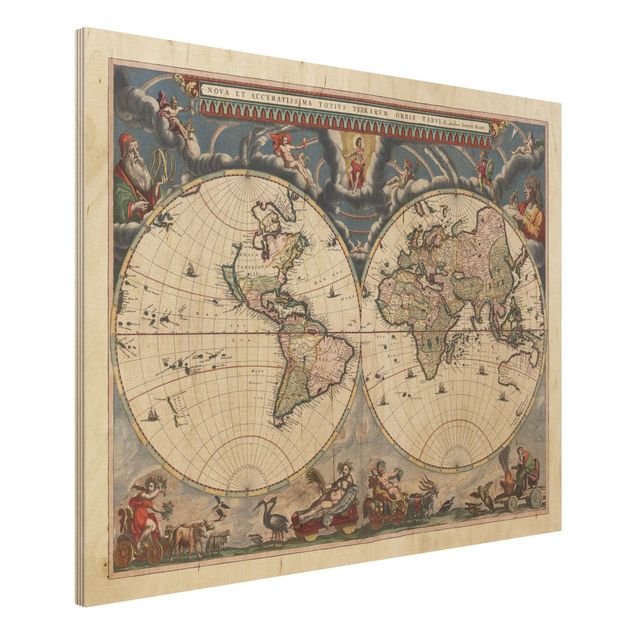 Decoración en la cocina Historic World Map Nova Et Accuratissima Of 1664