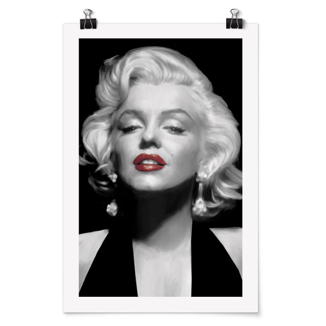 Cuadros de retratos Marilyn With Red Lips