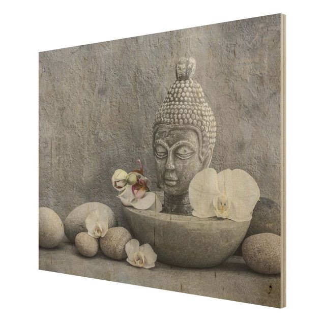 Cuadros decorativos Zen Buddha, Orchid And Stone