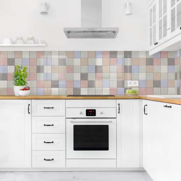 Salpicaderos de cocina monocromático Mosaic Tiles - Coloured Shabby