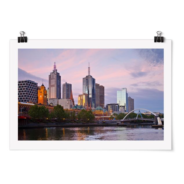 Cuadros de ciudades Melbourne at sunset