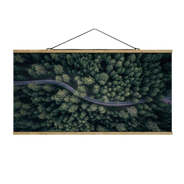 Cuadros paisajes naturaleza Aerial View - Forest Road From The Top