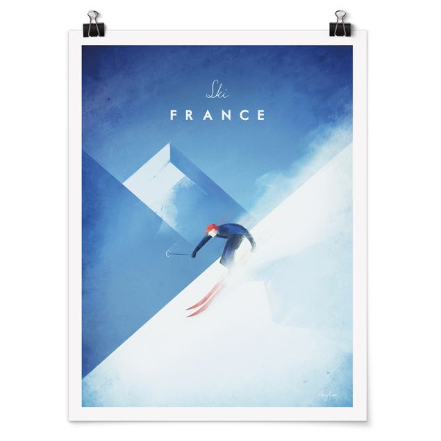 Pósters ciudades Travel Poster - Ski In France
