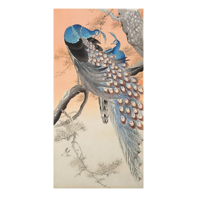 Cuadro retro Vintage Illustration Asian Peacock L