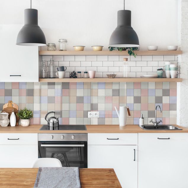 Salpicaderos de cocina efecto teja Mosaic Tiles - Coloured Shabby