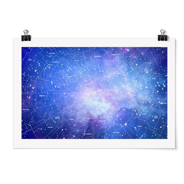 Cuadros modernos y elegantes Stelar Constellation Star Chart