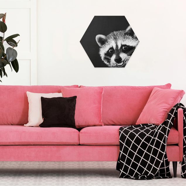 Cuadros famosos Illustration Racoon Black And White Painting