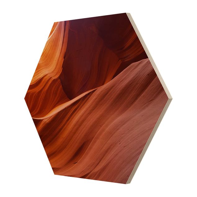 Hexagon Bild Holz - Inner Canyon