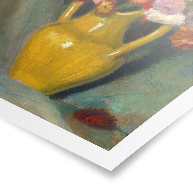 Láminas flores Otto Modersohn - Colourful Bouquet in Yellow Clay Jug