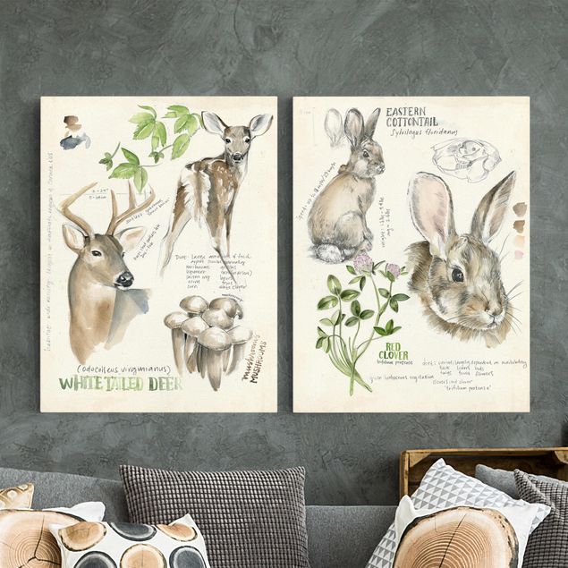 Decoración en la cocina Wilderness Journal - Deer And Rabbits Set II