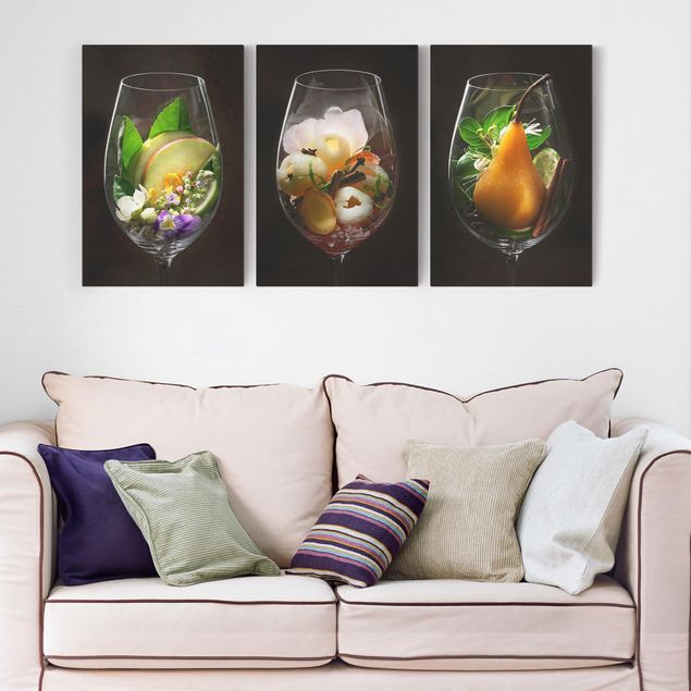 Lienzos de verduras y fruta Wine aromas in wine glass