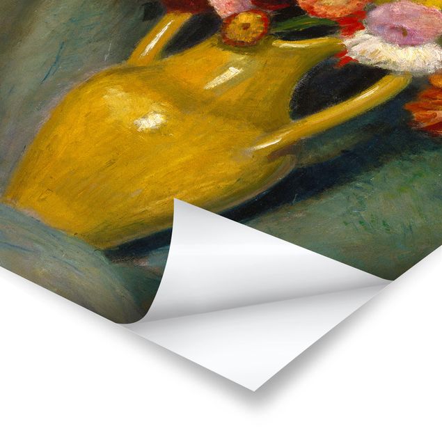 Póster de cuadros famosos Otto Modersohn - Colourful Bouquet in Yellow Clay Jug