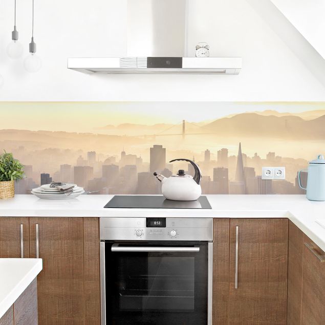 Salpicaderos de cocina arquitectura y skyline Dawn In San Francisco