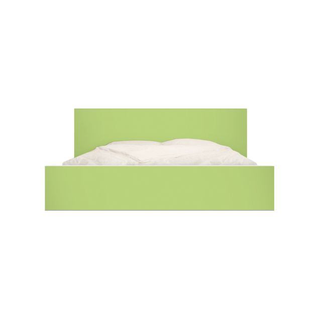 Möbelfolie für IKEA Malm Bett niedrig 140x200cm - Klebefolie Colour Spring Green