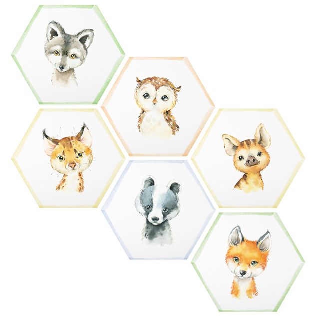 Cuadros decorativos Watercolour Forest Animals Set V
