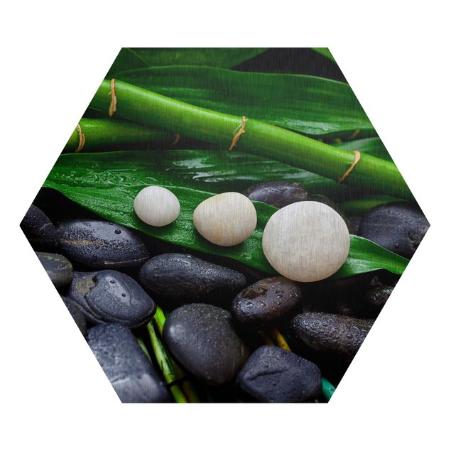 Reproducciónes de cuadros Green Bamboo With Zen Stones