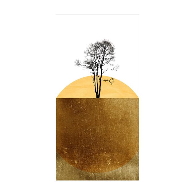 Alfombra dorado Golden Sun With Tree