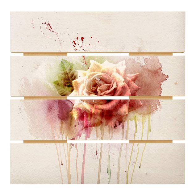 Cuadros de madera Watercolour Rose