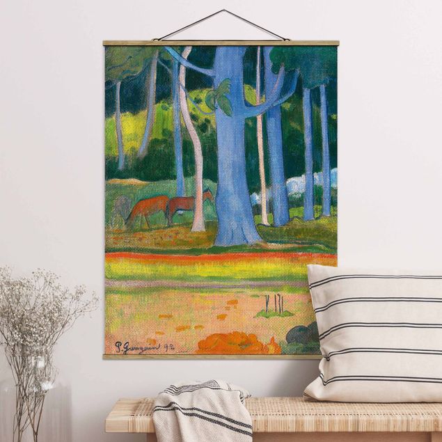 Decoración de cocinas Paul Gauguin - Landscape with blue Tree Trunks