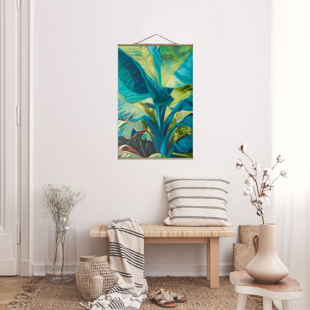 Cuadros flores Banana Leaf With Turquoise II