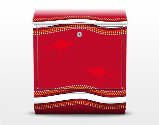 Buzón exterior Red Kangaroo Pattern