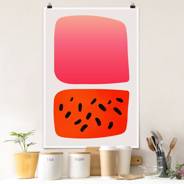 Decoración en la cocina Abstract Shapes - Melon And Pink