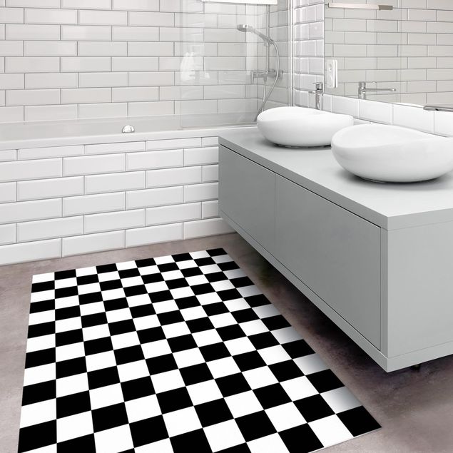 Alfombras modernas Geometrical Pattern Chessboard Black And White