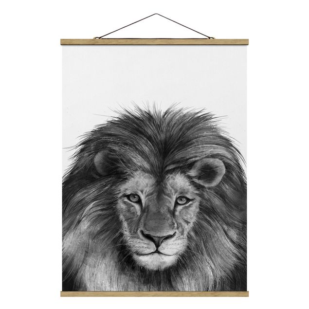 Cuadros modernos Illustration Lion Monochrome Painting