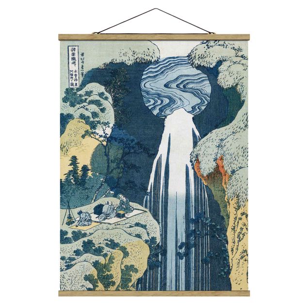 Cuadros de montañas Katsushika Hokusai - The Waterfall of Amida behind the Kiso Road