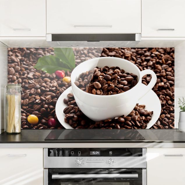Decoración cocina Coffee Cup With Roasted Coffee Beans