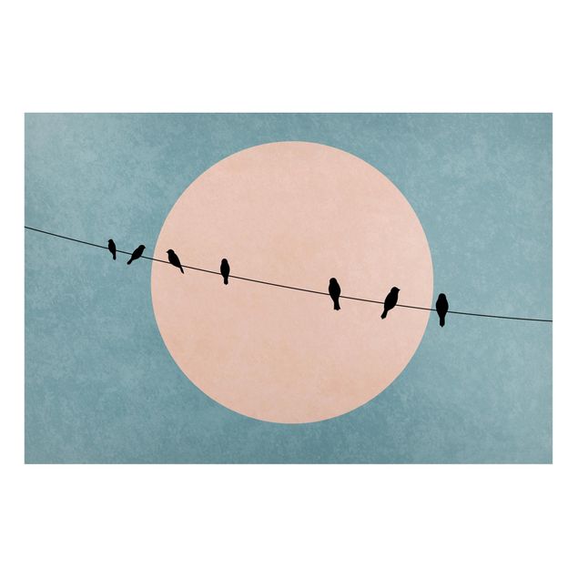 Cuadro con paisajes Birds In Front Of Pink Sun I
