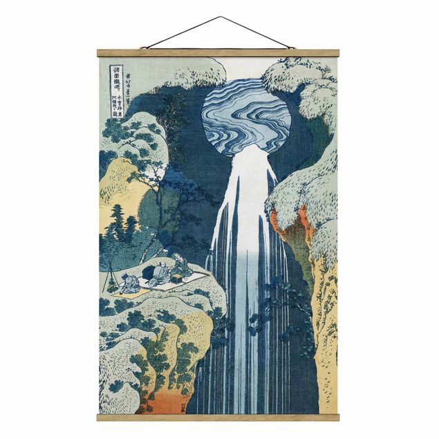 Cuadros de montañas Katsushika Hokusai - The Waterfall of Amida behind the Kiso Road
