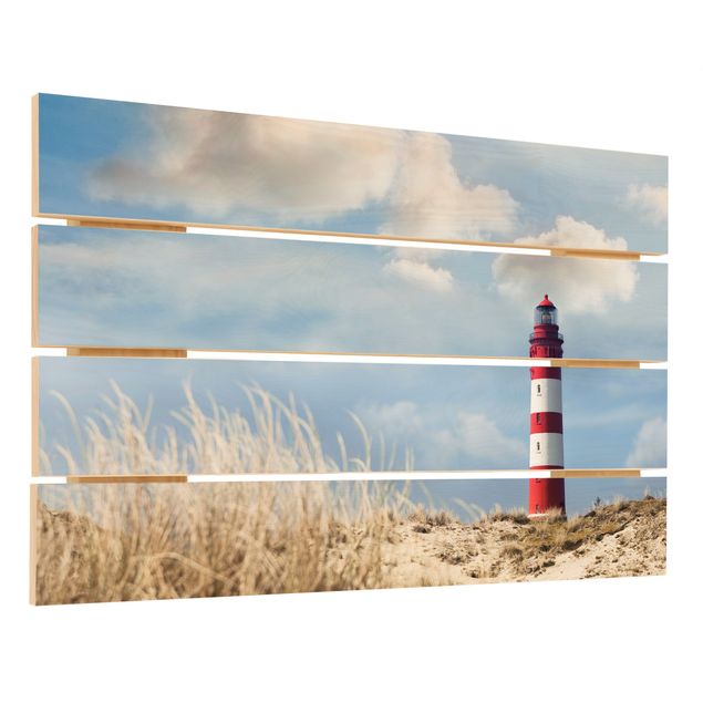 cuadros de madera decorativos Lighthouse Between Dunes