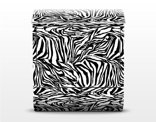 Buzón negro Zebra Pattern Design