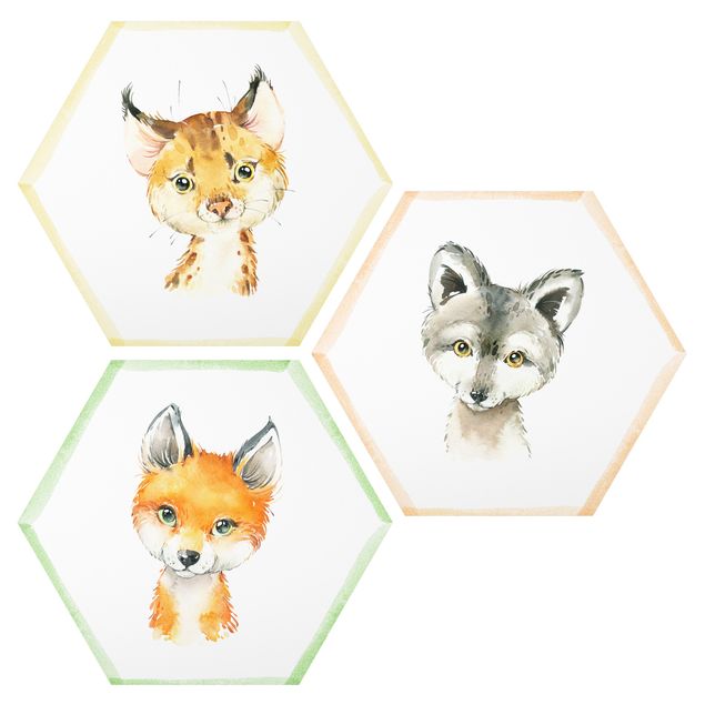 Cuadros modernos Watercolour Forest Animals Set III
