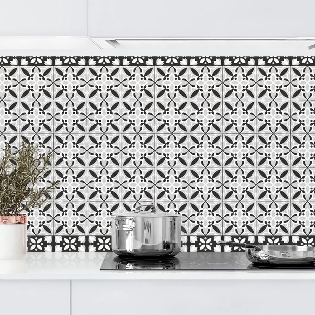 Decoración de cocinas Geometrical Tile Mix Blossom Black