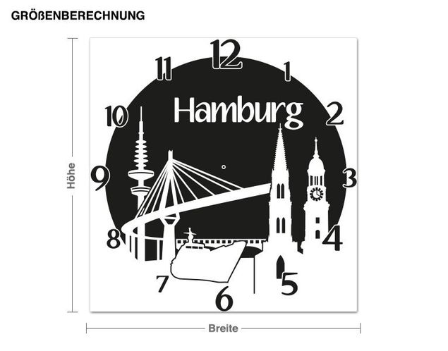 Vinilo ciudades Hamburg clock
