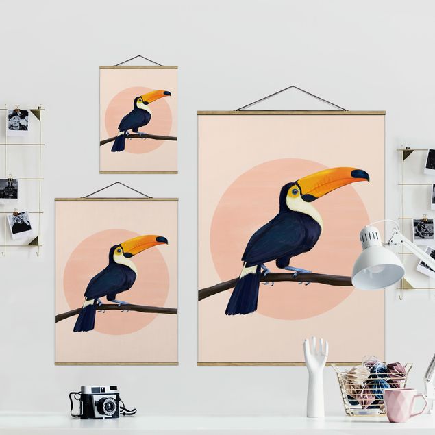 Cuadros Laura Graves Arte Illustration Bird Toucan Painting Pastel