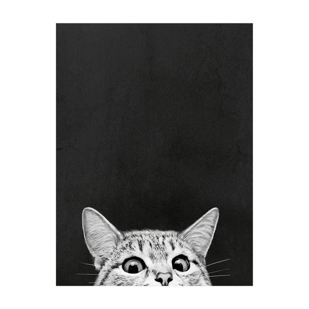 Alfombras negras Illustration Cat Black And White Drawing