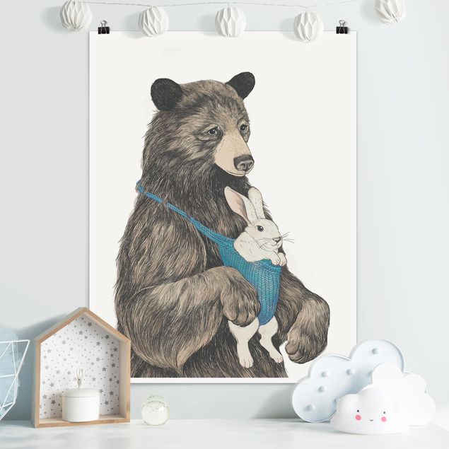 Decoración en la cocina Illustration Bear And Bunny Baby