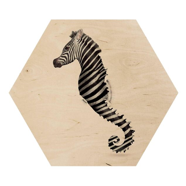 Cuadros hexagonales Seahorse With Zebra Stripes